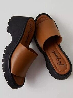 Free People Caramel Brown Winona Sandals Size 37 (8-8.5 Fit)